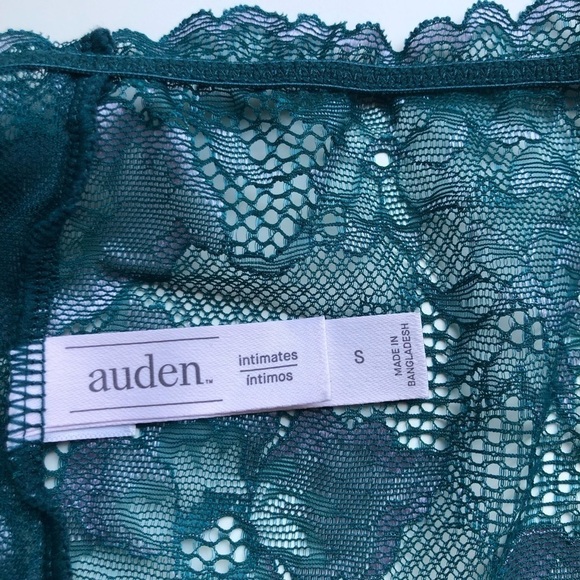 Auden Women's Square Neck Bodysuit Floral Laca Teal Size S - Picture 15 of 16